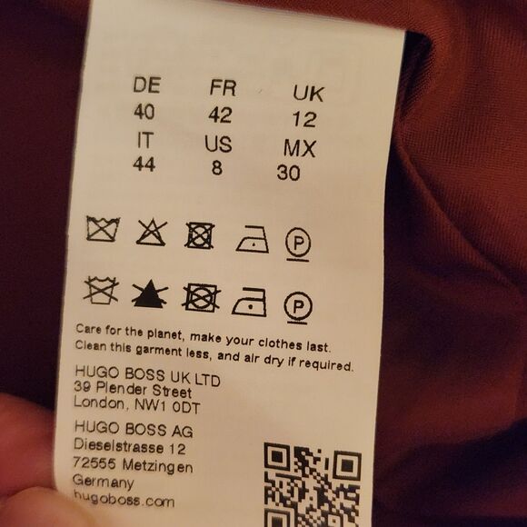 NWT Boss Hugo Boss Dakela Sheath Dress, S/S, Pencil Skirt, Rosewood/Mauve, Sz 8 - Picture 14 of 16